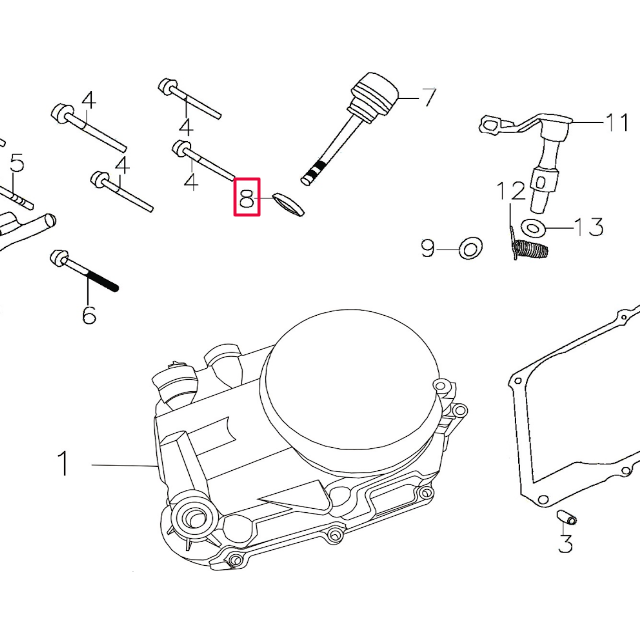 Junta tórica varilla nivel aceite Pitbike motor 150-3/E 150-5 YX