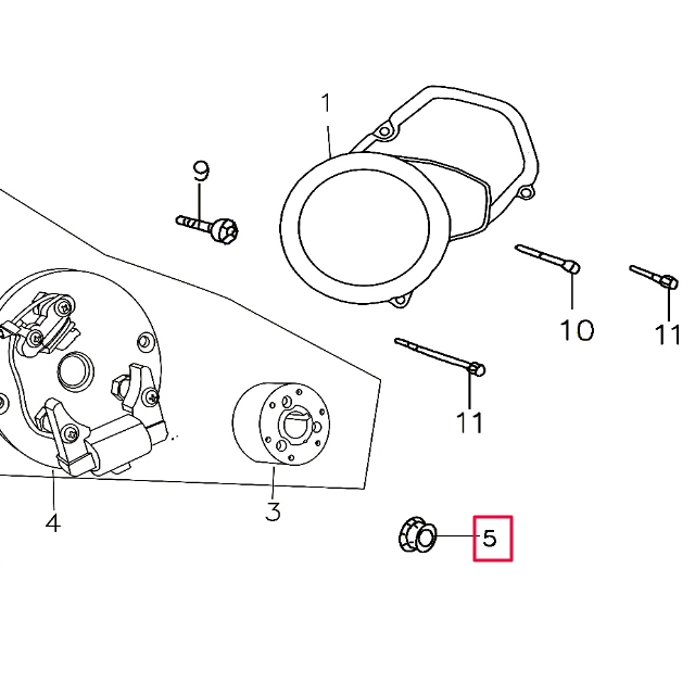 Tuerca cigüeñal/encendido Pitbike motor 150-3 150-5 YX