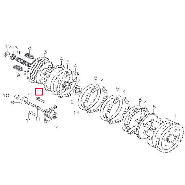 Tornillo muelle embrague Pitbike motor 150-3 150-5 YX