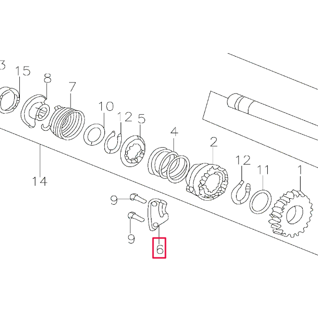 Pletina tope eje arranque pedal Pitbike motor 150-3/ 150-5 YX