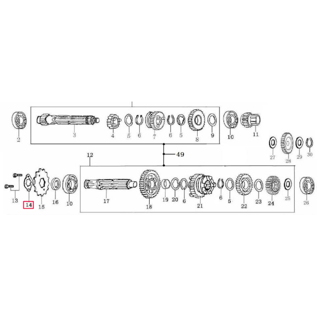 Pletina cierre piñón de ataque Pitbike