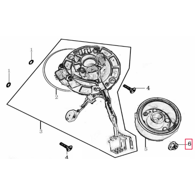 Tuerca cigüeñal/encendido Pitbike Zongshen