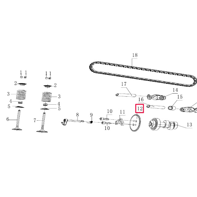 Corona distribución Pitbike motor 190 Zongshen
