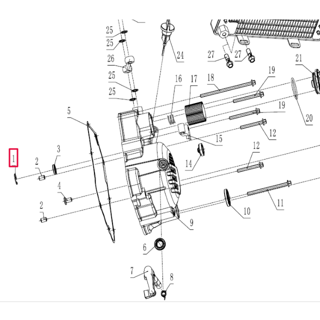 Circlip reten de tapa embrague Pitbike motor 190 Zongshen