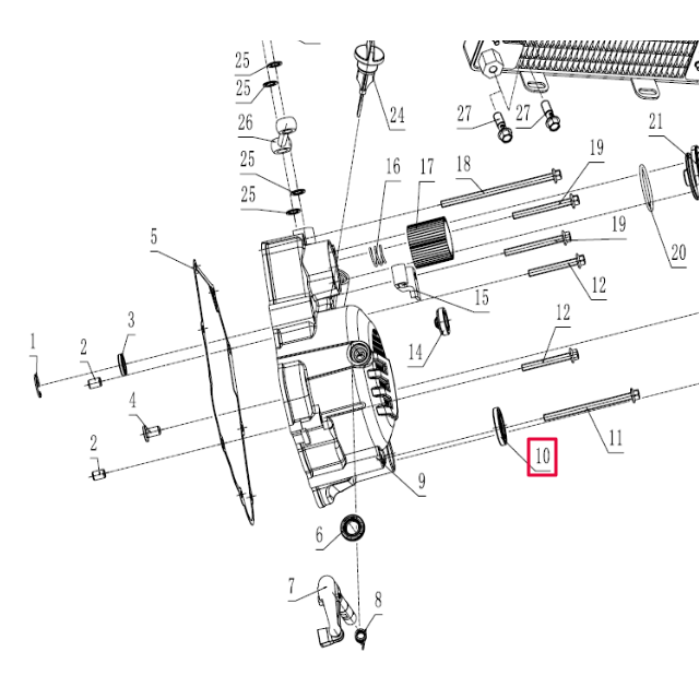 Retén eje pedal de arranque Pitbike motor 190 Zongshen