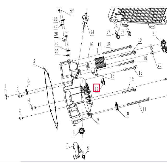 Mirilla nivel de aceite tapa embrague Pitbike motor 190 Zongshen