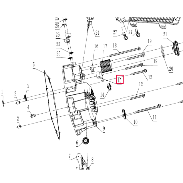 Soporte cable tapa embrague Pitbike motor 190 Zongshen