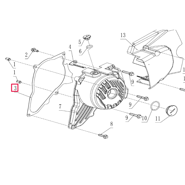 Junta tapa encendido Pitbike motor 190 Zongshen