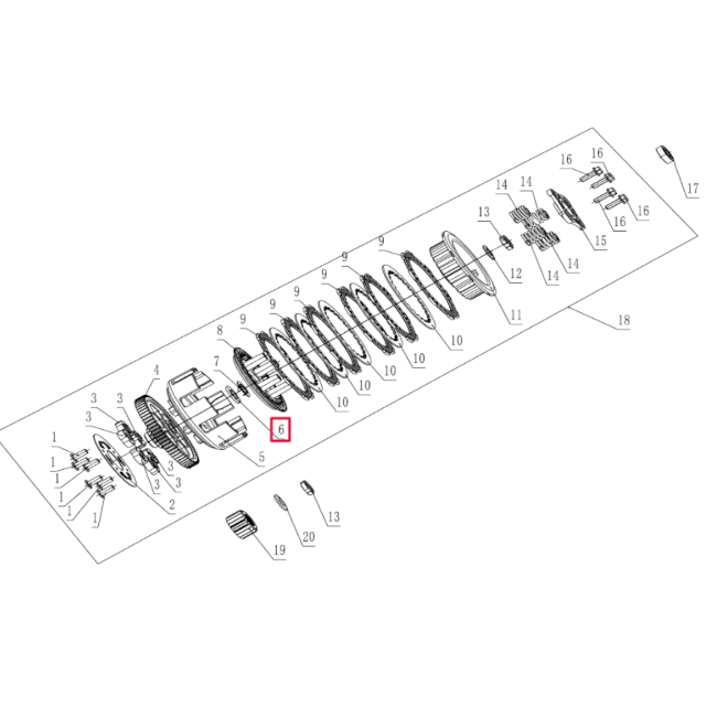 Arandela estriada campana embrague Pitbike motor 190 Zongshen