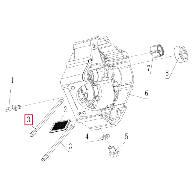 Espárrago cilindro carter derecho Pitbike motor 190 Zongshen