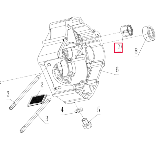 Rodamiento de agujas cárter derecho NK16x27x12 Pitbike motor 190 Zongshen