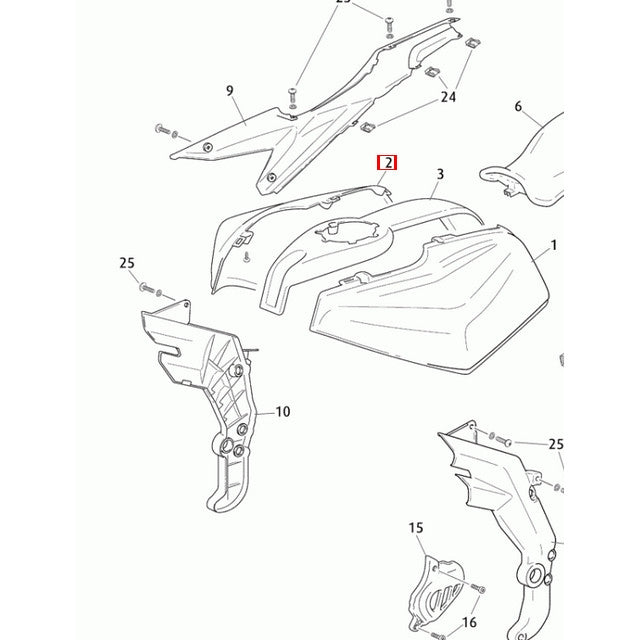 Cubre depósito derecho Rieju 50 RS3 negro