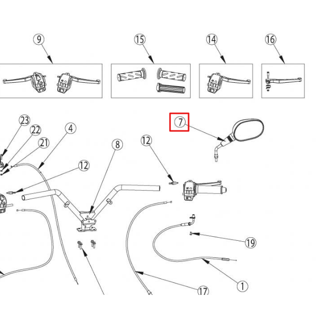 Retrovisor derecho Rieju Bye Bike