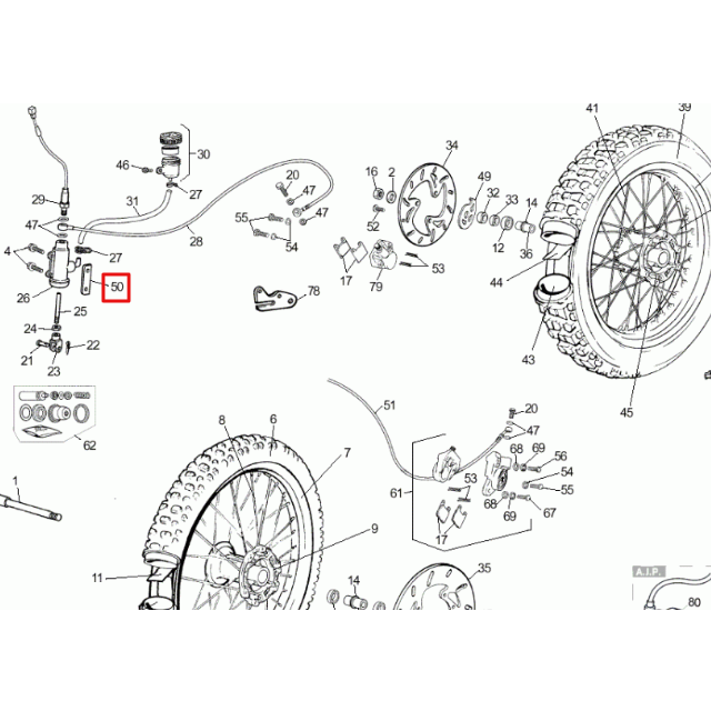 Pletina soporte freno trasero Rieju MRX / RRX / SMX