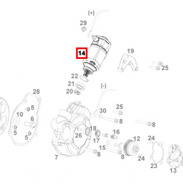 Motor de arranque Rieju MR 200 / 250 / 300cc Gas Gas EC 250 / 300cc 