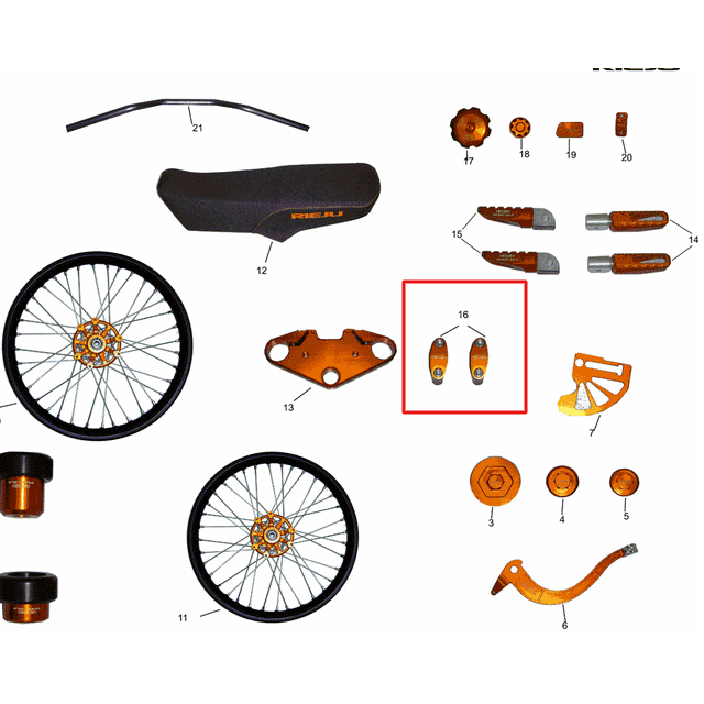 Juego torretas superior manillar Rieju MRT 50 2011