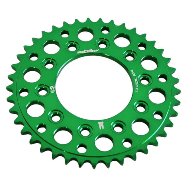 Corona Pitbike Z-43 420 5 agujeros Aluminio Verde YCF