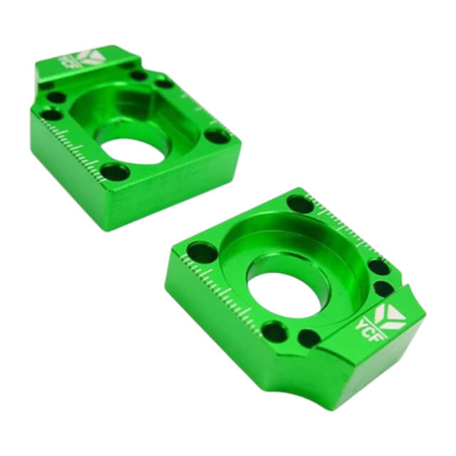 Tensores de cadena CNC Ø15 Basculante alu Pitbike YCF - Verde
