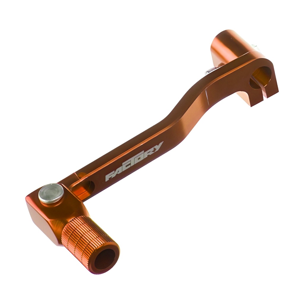 Pedal de cambio Pitbike aluminio CNC eje corto YCF - Naranja