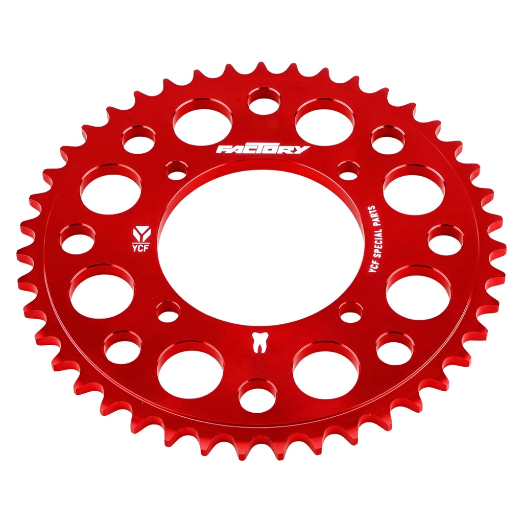 Corona Pitbike Z-43 420 4 agujeros Aluminio Rojo YCF