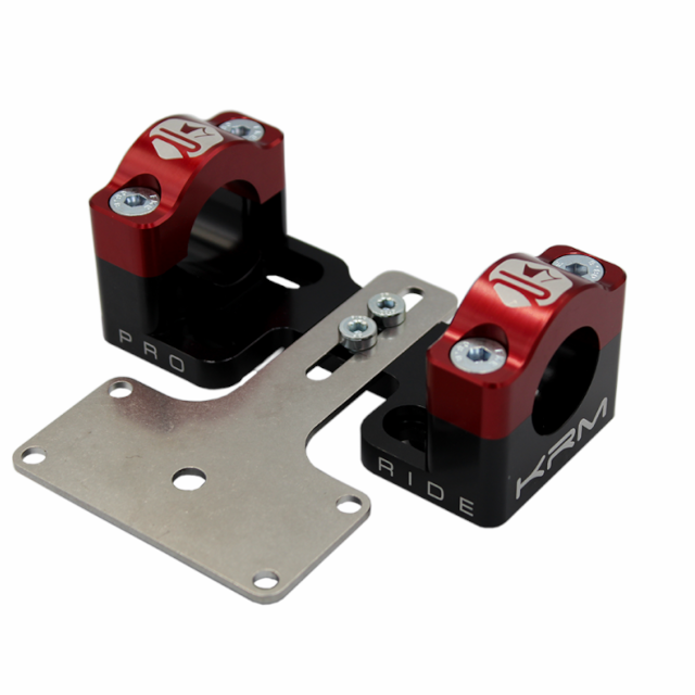 Torretas de manillar 28mm reforzadas KRM - Negro / Rojo