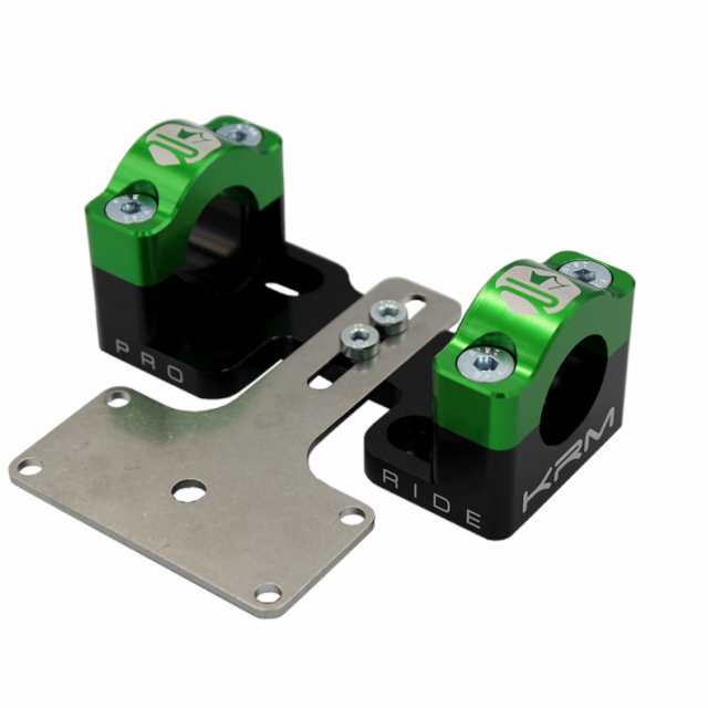 Torretas de manillar 28mm reforzadas KRM - Negro / Verde