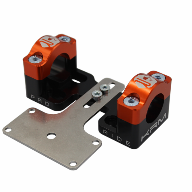 Torretas de manillar 28mm reforzadas KRM - Negro / Naranja