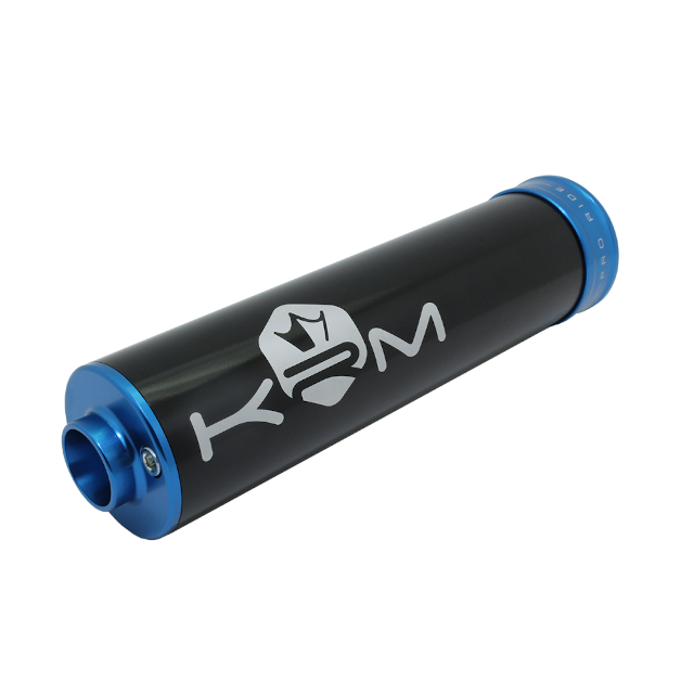 Silenciador 70-90cc aluminio 2019 KRM - Negro / Azul