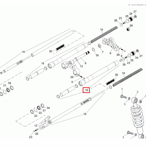 [0/000.880.7010] Botella completa suspensión delantera Rieju 50-125 RS2/RS3