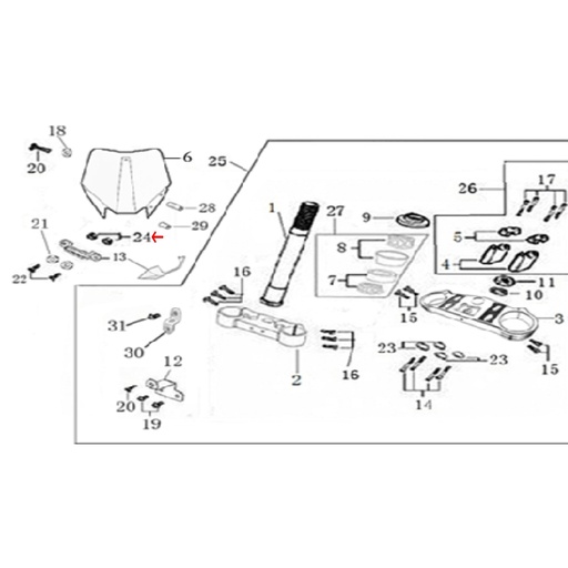[YC110-0213-10] Soporte de careta 75x100mm Pitbike YCF Negro