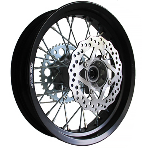 [YC110-1101-60] Llanta trasera aluminio 3.00x14" buje CNC con disco/corona Pitbike YCF Flat Track 150/190