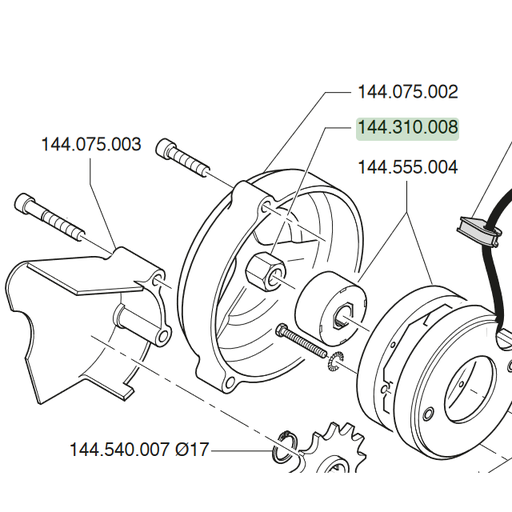 [144.310.008] Tuerca volante M8x1 IDM Polini