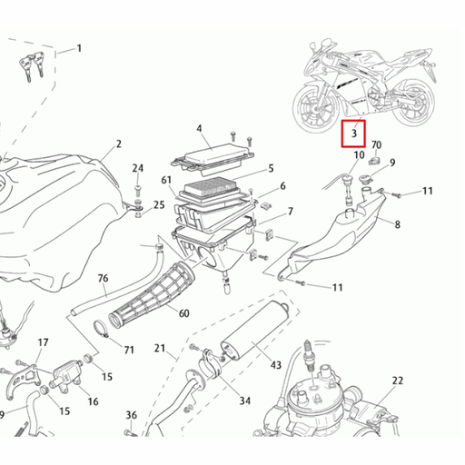 [0/000.390.7012] Juego de adhesivos Rieju 50 RS3 - Negro
