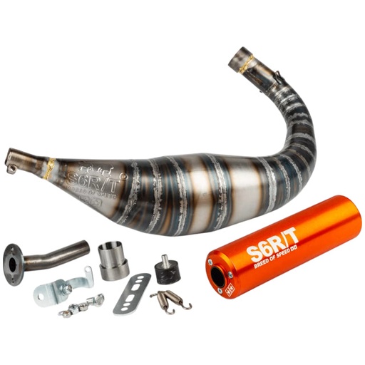 [S6-96188951/OR] Escape Minarelli AM6 Stage6 R/T 90-100cc - Silenciador Naranja