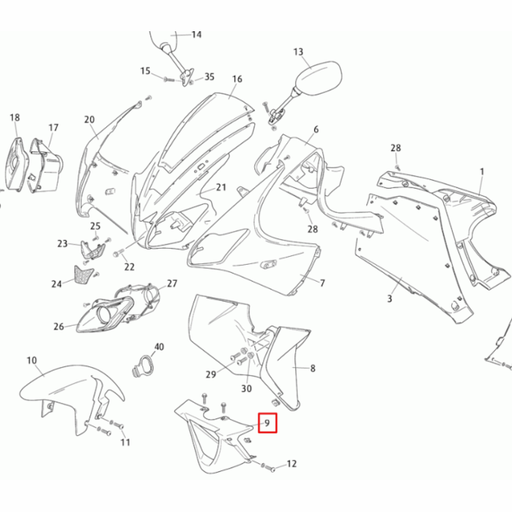 [0/000.570.7042] Quilla negra Rieju 50-125 RS3