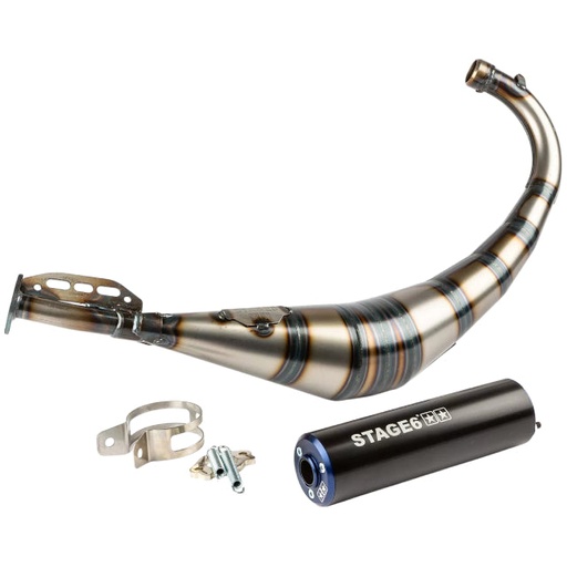 [S6-9118903/BL] Escape Stage6 Streetrace Derbi / Minarelli AM6 - Silenciador Negro / Azul