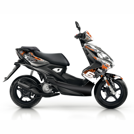 [S6-056602/WH] Kit de pegatinas Stage6 Yamaha Aerox / Nitro >2013 - Naranja / Blanco