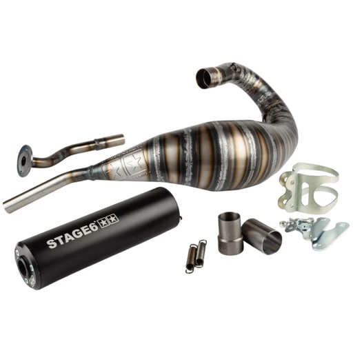 [S6-9518805/BK] Escape Stage6 80 - 90cc por arriba HM-Moto / Vent / Beta RR - Silenciador negro