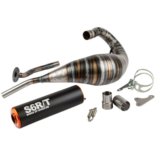[S6-9518805/BO] Escape Stage6 80 - 90cc por arriba HM-Moto / Vent / Beta RR- Naranja/Negro