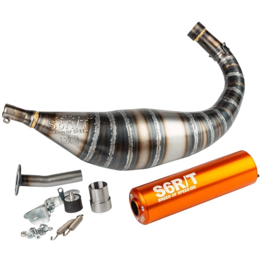 [S6-96188851/OR] Escape Minarelli AM6 Stage6 R/T 80 - 90cc - Silenciador Naranja