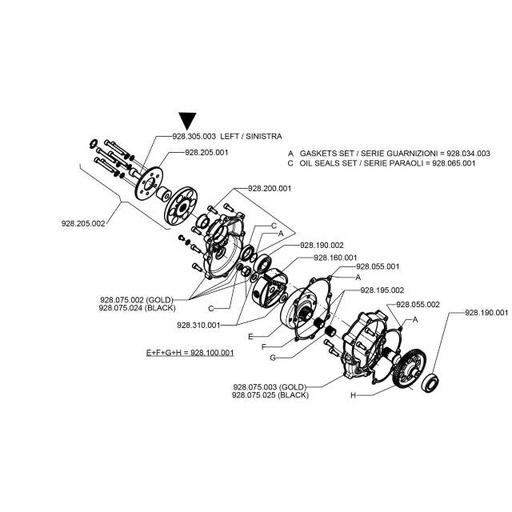 [928.305.003] Tornillo central carter 130 M=10x25 izquierda motor Thor Polini