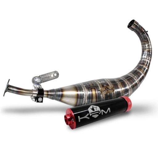 [KR183F/BK-RE] Escape Derbi 90-100cc KRM - Silenciador Negro/Rojo