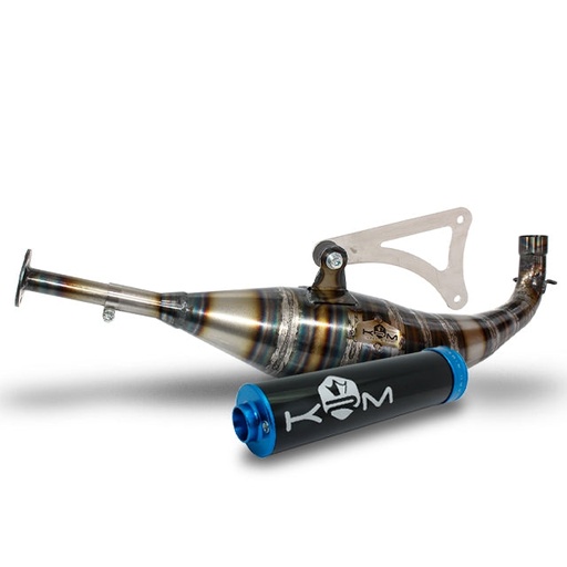[KR195F/BK-BL] Escape Minarelli horizontal 90-100cc KRM - Silenciador Negro/Azul