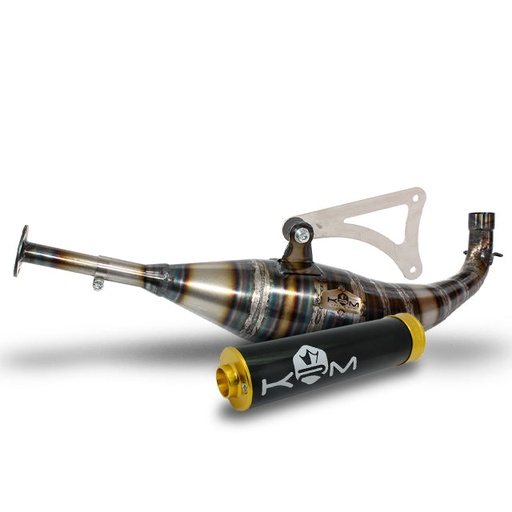 [KR195F/BK-GO] Escape Minarelli horizontal 90-100cc KRM - Silenciador Negro/Oro
