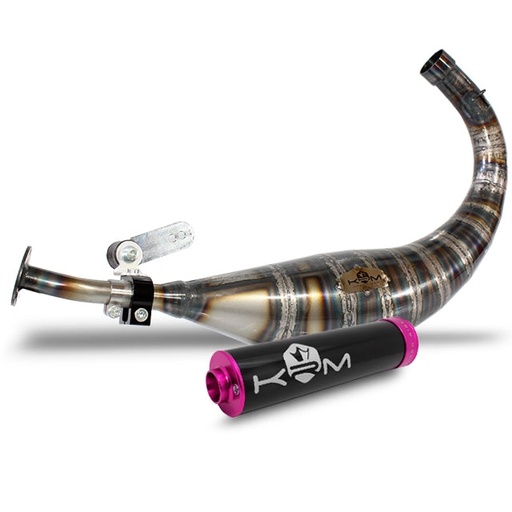[KR257F/BK-PI] Escape Minarelli AM6 90-100cc KRM - Silenciador Negro/Rosa