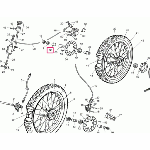 [0/000.480.1521] Separador lado freno rueda trasera Q 25x5x8,25 Rieju 50 RR / Spike