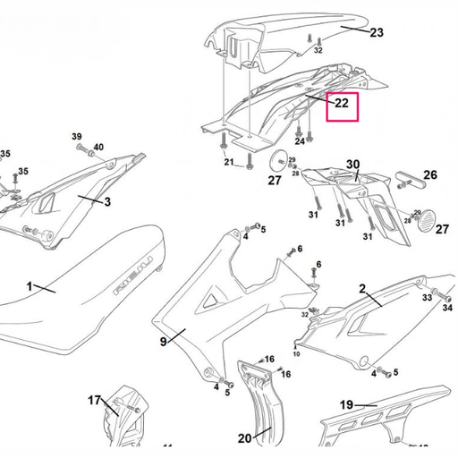 [0/000.060.5301] Paso de rueda trasero Rieju 50-125 MRT