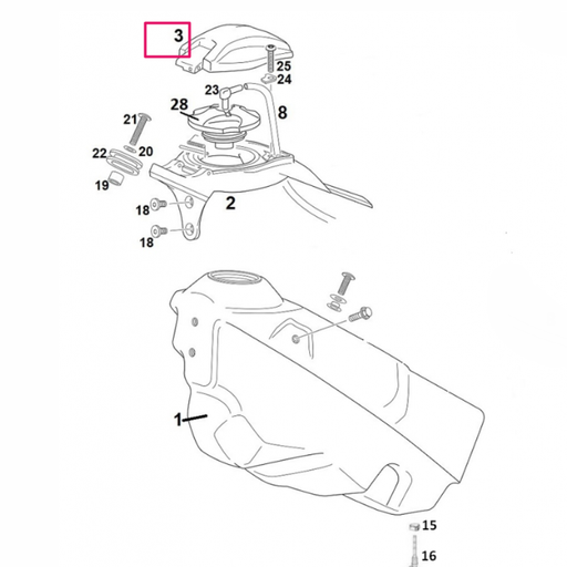 [0/000.410.5005] Cubre tapón depósito gasolina Rieju 50-125 MRT