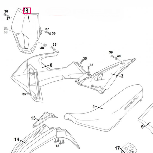 [0/R00.620.5062] Portafaro Rieju 50 MRT 2022 - Rojo
