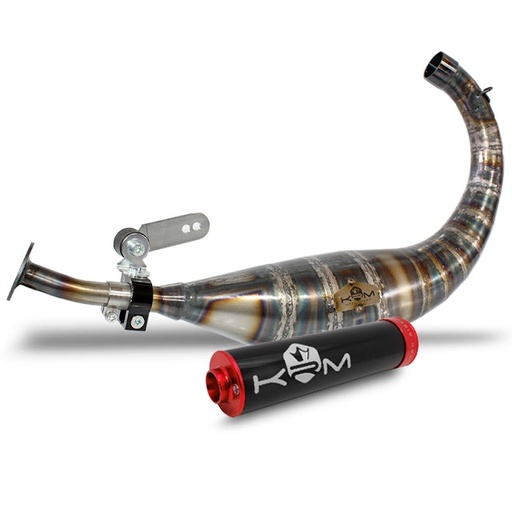 [KR254F/BK-RE] Escape Derbi 80-90cc KRM - Silenciador Negro/Rojo